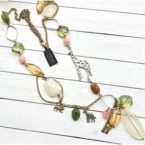 NEW NWT Chico's “Alikai” Multicolor Charm Animal Safari Pendant Necklace $32.95